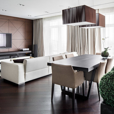 Living room - contemporary open concept living room idea in Other