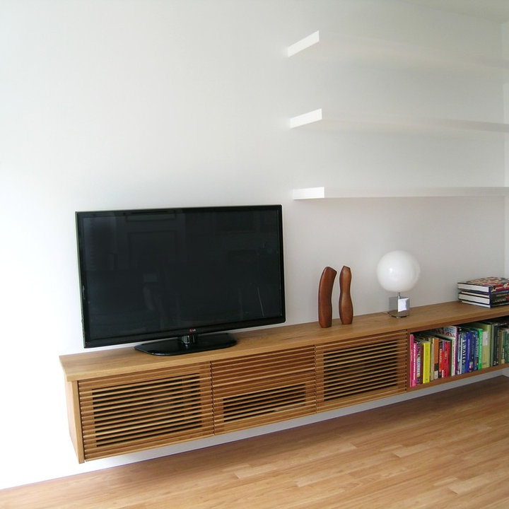 Floating Teak Media Photos & Ideas Houzz