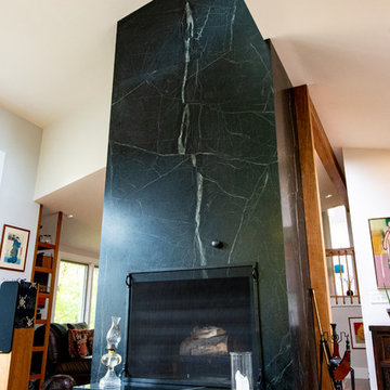 Floor to Ceiling Custom Soapstone Fireplace