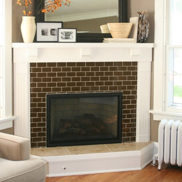 FLOOR360 - Glass Tile Fireplace