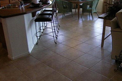 Inspiration for a ceramic tile living room remodel in Phoenix