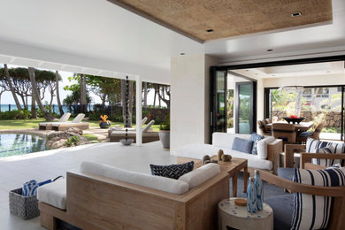 Living room - tropical living room idea in Hawaii