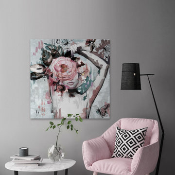 "Floral Crown Beauty II" Painting Print on Wrapped Canvas