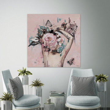 "Floral Crown Beauty" Painting Print on Wrapped Canvas