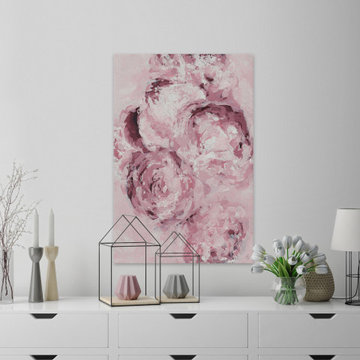 "Flower Smudge" Painting Print on Wrapped Canvas