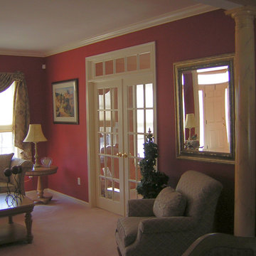 Formal Living Room Painted Red in Egg Harbor Township, NJ