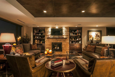 Living room - southwestern living room idea in Denver