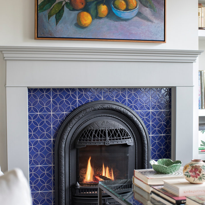 Blue Tile Fireplace Photos Ideas Houzz   Francesca Albertazzi Blue Fireplace Tiles Fireclay Tile Img~d1e1a0200d420ce8 8072 1 85089e4 W720 H720 B2 P0 