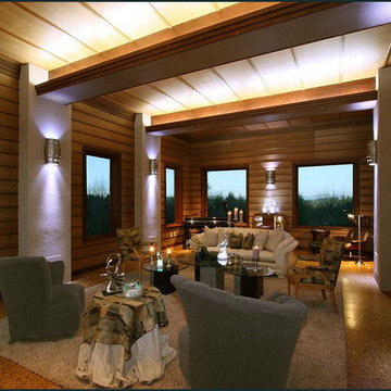 Frank Lloyd Wright-Inspired Living Room