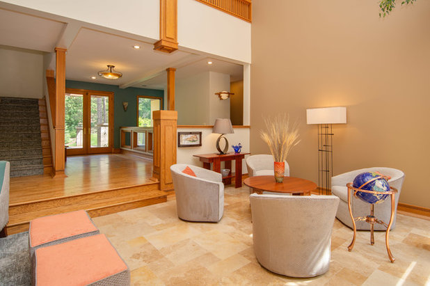 Craftsman Living Room by SKP Design