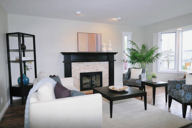 Example of a classic living room design in Vancouver