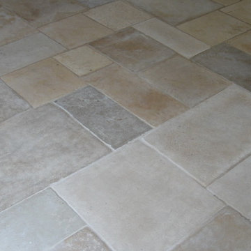 French Limestone Flooring - Antique Dalle de Bourgogne Limestone Floor 2nd Cut