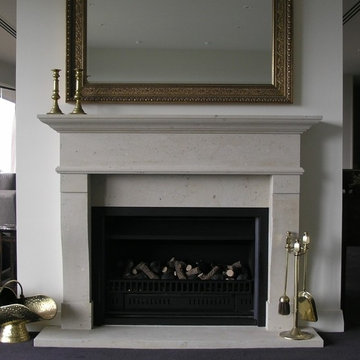 French Provincial inspired fire surround carved in Hinuera Stone