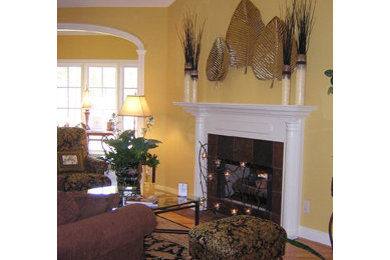 Elegant living room photo in Raleigh