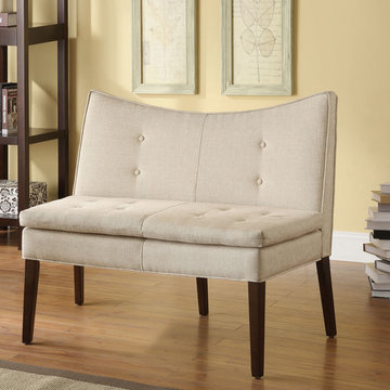 Galen Accent Love Chair in Beige Linen Fabric