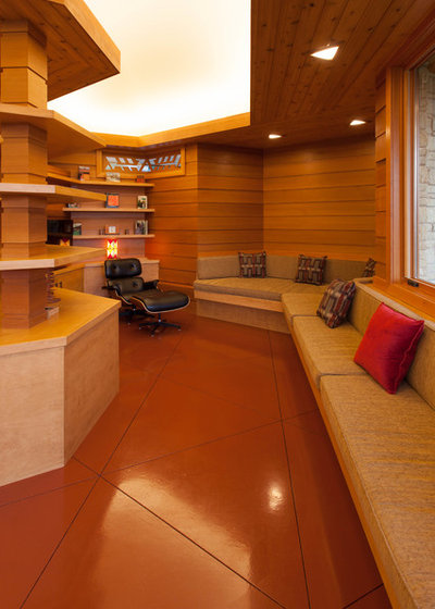 Midcentury Living Room by Genesis Architecture, LLC.