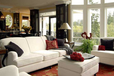 Example of a transitional living room design in Phoenix