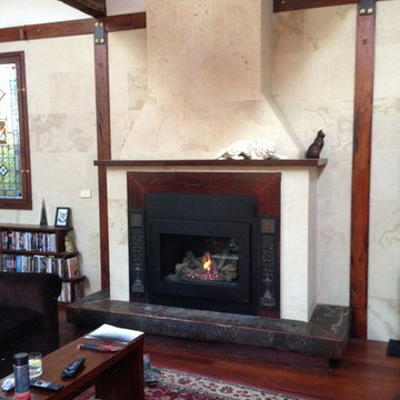 Gas Fireplace in rustic lounge room