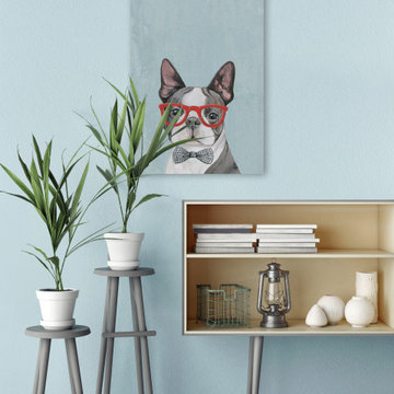 "Geeky Puppy" Painting Print on Wrapped Canvas
