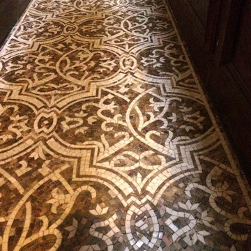 Geometric Marble Mosaic Rug Floor Inlay I Mozaico