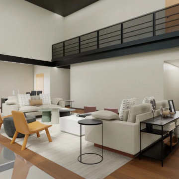 Geometric Museum-Inspired Modern Living Room