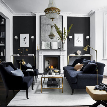 Living Rooms With Black Sofas Houzz, Living Room Black Sofa Interior Design Ideas
