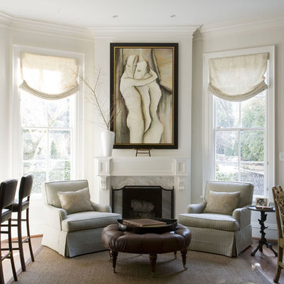 Living room - traditional living room idea in Baltimore with white walls