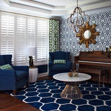 Glamorous Green, Navy, and Gold