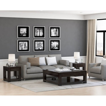 Glencoe Solid Wood 3 Piece Coffee Table Set