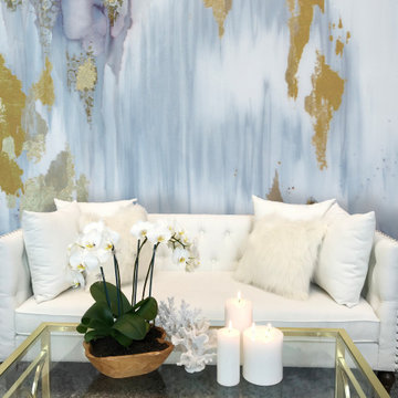 Gold Oyster Living Room Wall Murals, Wall Mural Wallpaper, Wallpaper Decal