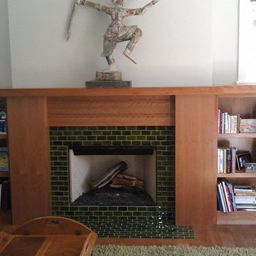 Golden Blount Fireplace with Tile Surround