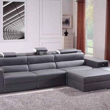 Gray Bonded Leather Sectional Sofas