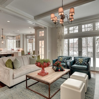 Example of a mid-sized classic open concept living room design in Minneapolis