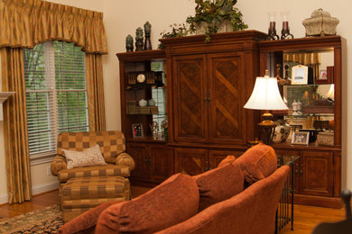 Inspiration for a large timeless living room remodel in Raleigh