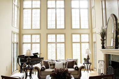 Living room - transitional living room idea in St Louis