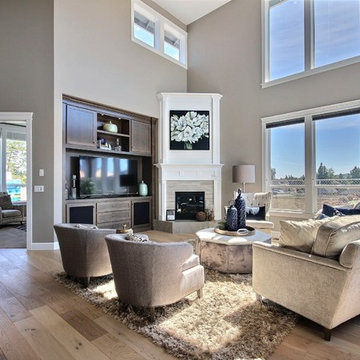 Great Room + Home Office - The Brahmin - 2 Story Transitional