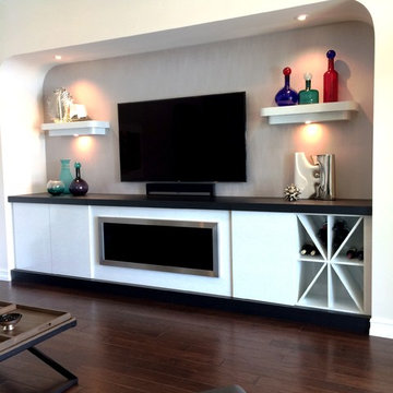 Great Room Media Unit with fireplace