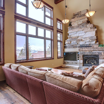 Great Room part of Ski Home Remodel in Breckenridge Colorado Before and After