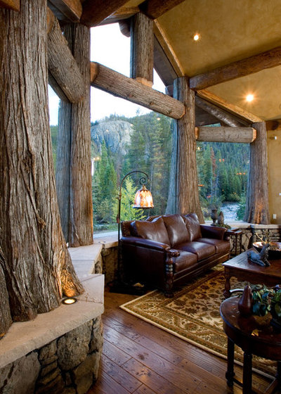 Rustic Living Room by DesignWorks Development