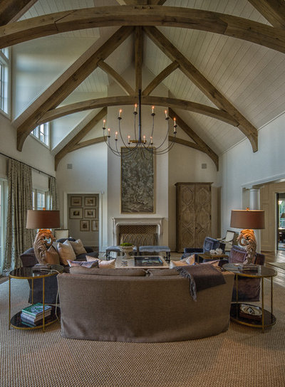 Rustic Living Room by Carolina Timberworks