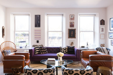 Inspiration for an eclectic living room in New York.