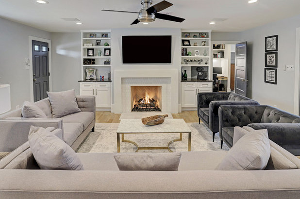 Transitional Living Room by Ashwood Designs and Custom Homes