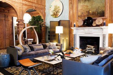 Living room - eclectic living room idea in New York