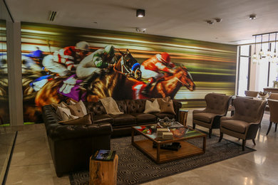 Foto de salón para visitas tipo loft contemporáneo grande