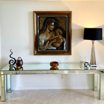 Hallandale Side Table with Mommy and Baby bronze artwork