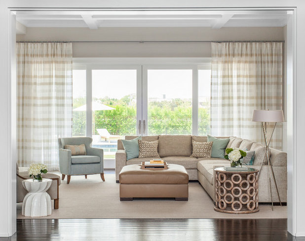 Beach Style Living Room by Sean Litchfield Photography