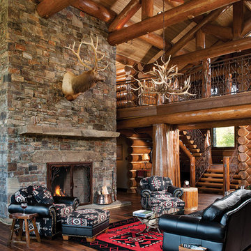 Handcrafted Log Home: The Jackson Hole Residence - Great Room