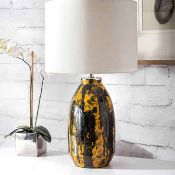 Handmade 25" Artistic Vintage Paint Splatter Glass Table Lamp