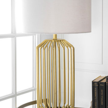 Handmade 29" Cage Style Gold Table Lamp