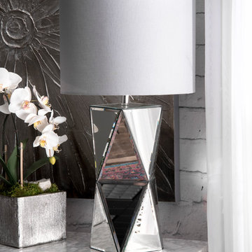 Handmade 30" Geometric Reflective Mirror Table Lamp